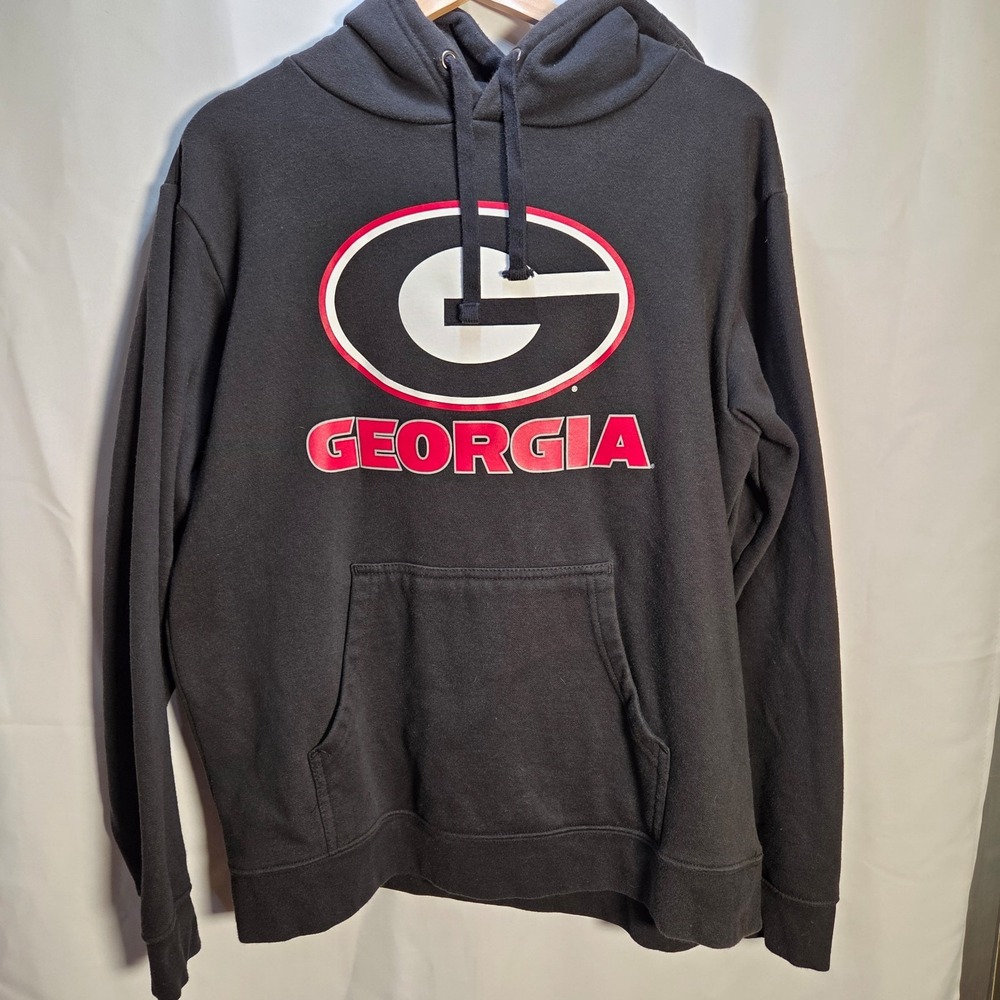 UGA Georgia Black Hoodie Pocket Large NCAA Georgia Logo